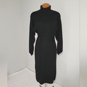 Orvieto black knit turtleneck dress Sz S
